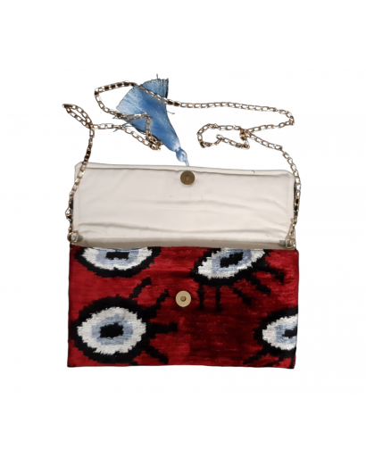 Red eyes clutch bag ikat-R