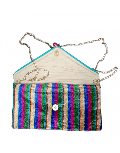 Velvet clutch bag ikat-m